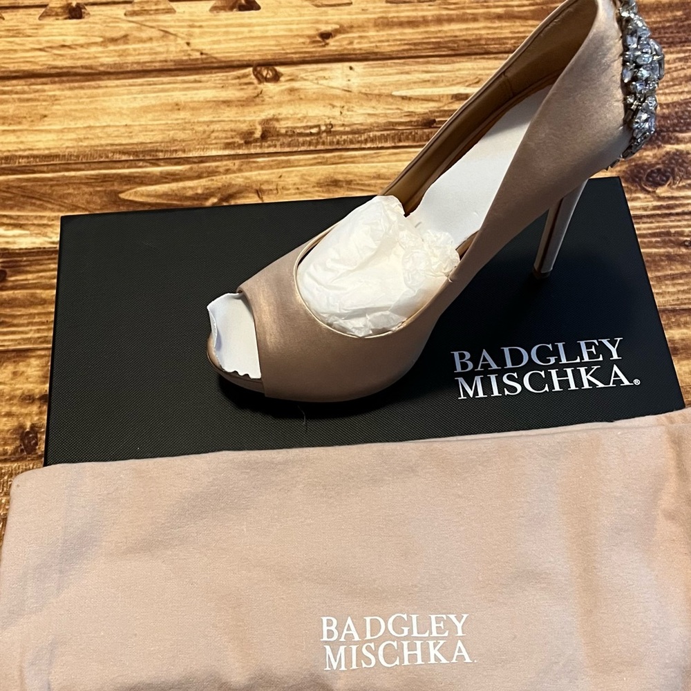 Badgley Mischka - Kiara Embellished Peep toe **** Never Worn***